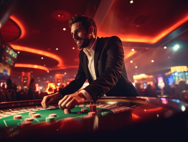 Antarmuka live dealer di hyperslot88 menampilkan blackjack dan roulette dengan dealer langsung